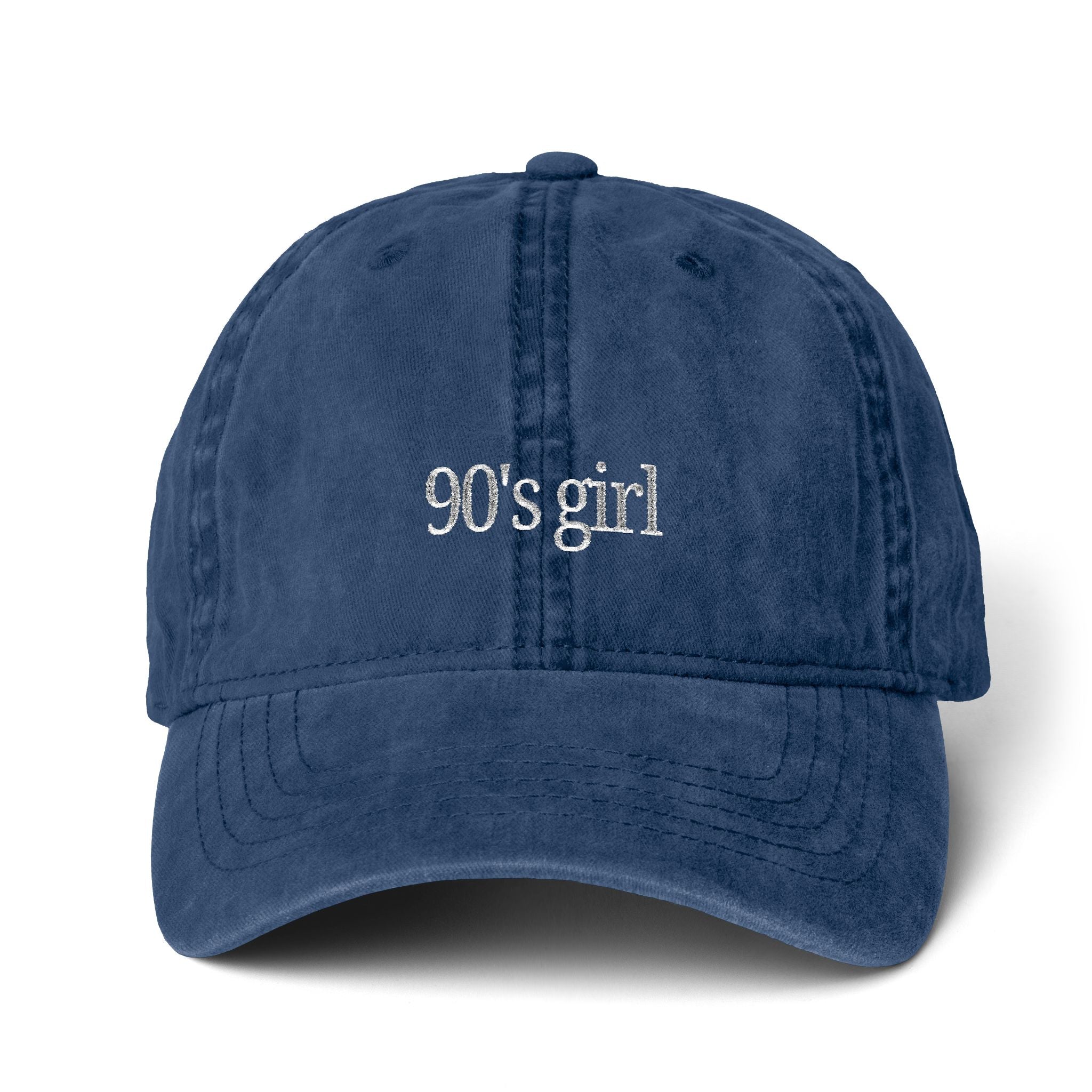 90’s Girl Embroidered Cap – Vintage Washed Dad Hat, Minimalist Retro Women’s Baseball Hat