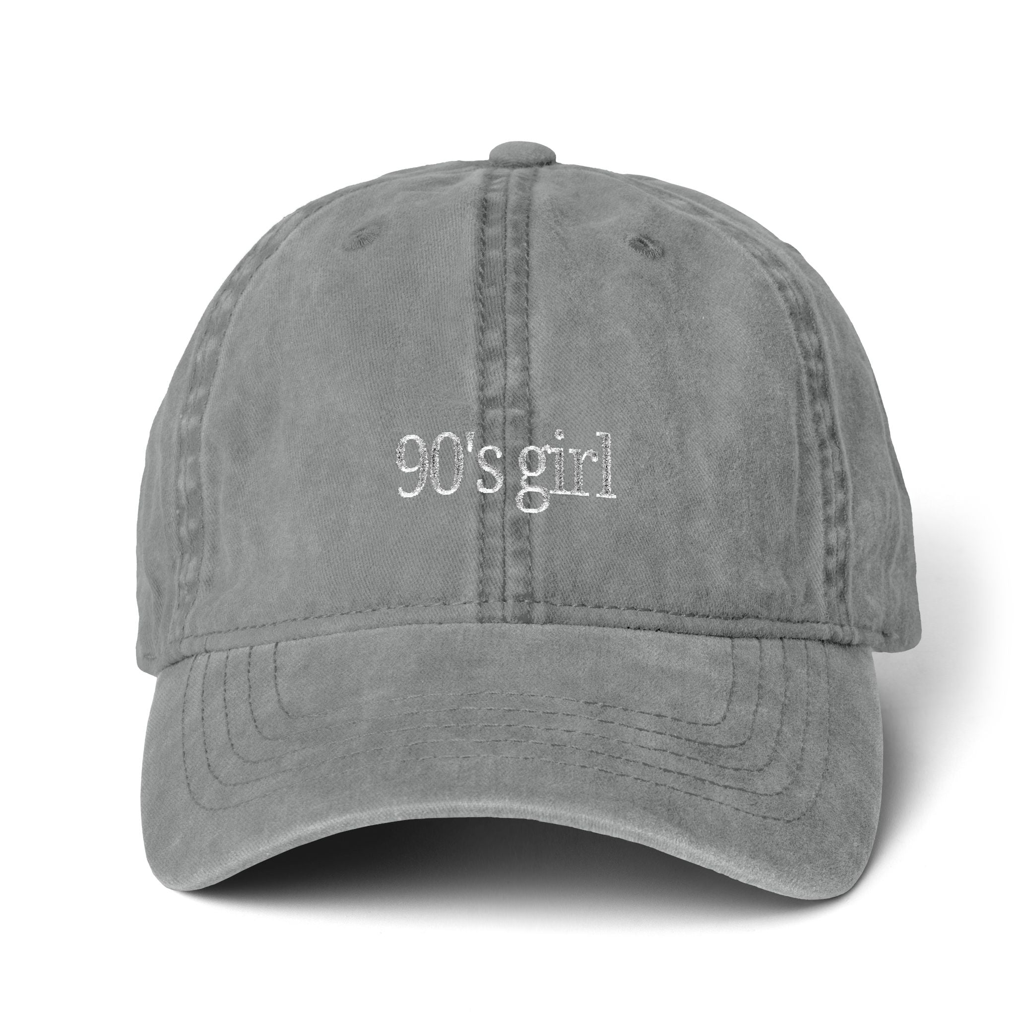 90’s Girl Embroidered Cap – Vintage Washed Dad Hat, Minimalist Retro Women’s Baseball Hat