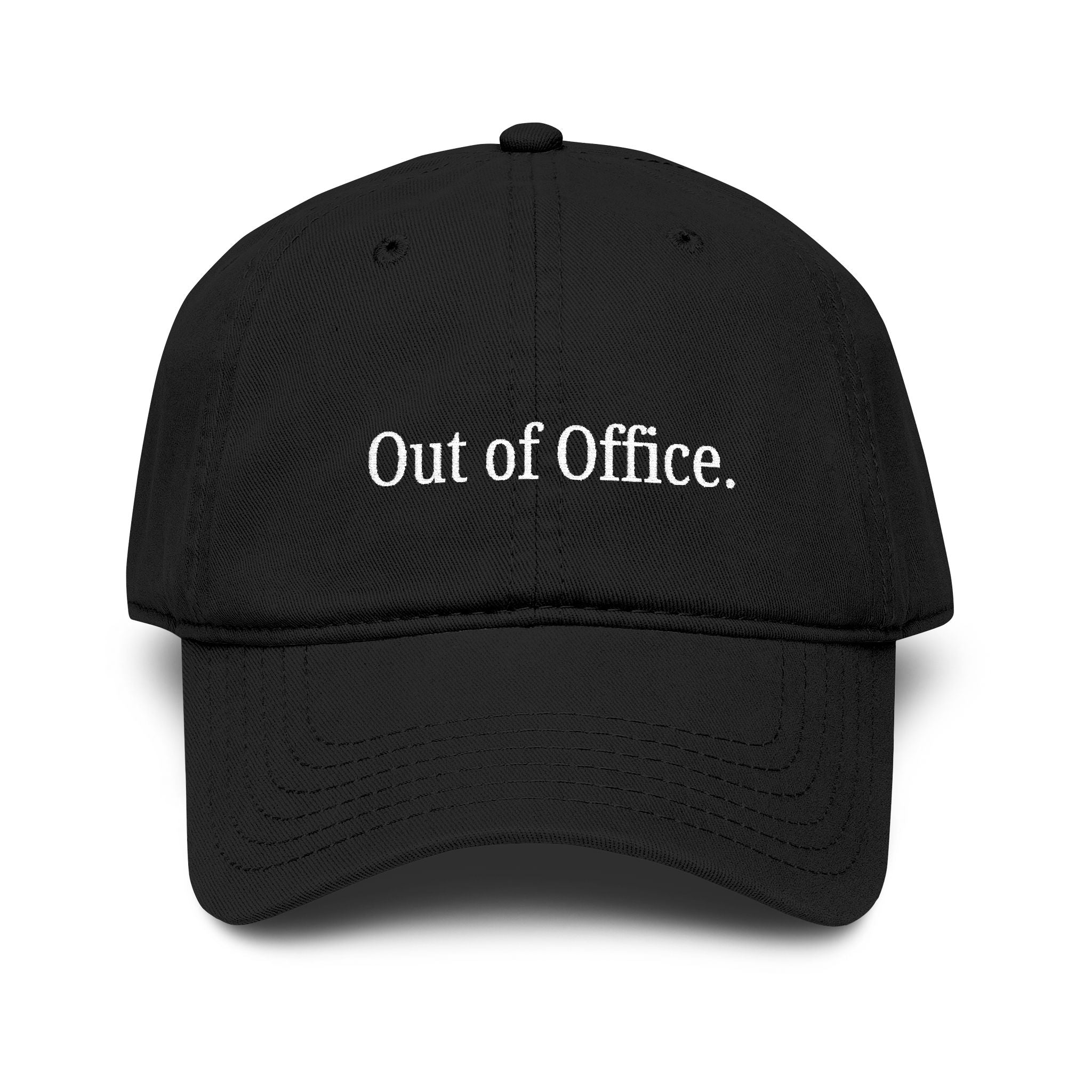 Out of Office |  embroidered baseball cap | minimalist script, washed cotton