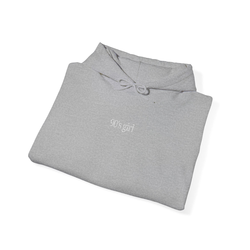 90’s Girl Embroidered Hoodie – Minimalist Vintage Sweatshirt, Retro Aesthetic Women’s Pullover