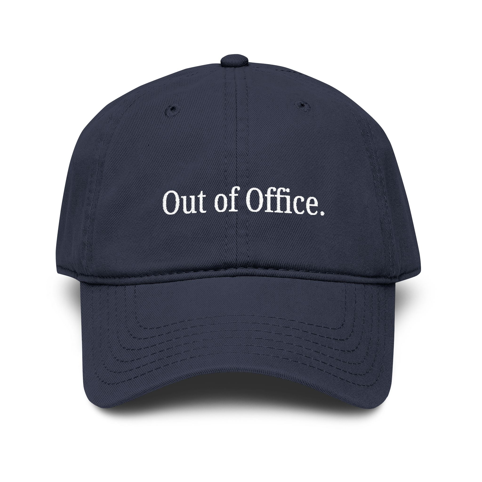 Out of Office |  embroidered baseball cap | minimalist script, washed cotton