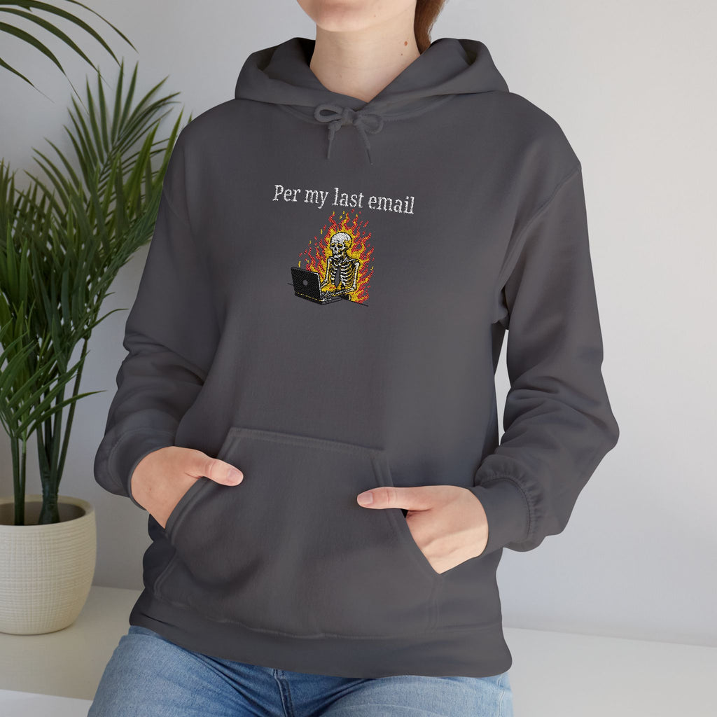 Per My Last Email Hoodie – Funny Office Humor Sweatshirt, Sarcastic Work Graphic Hoodie