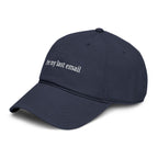 Per my last email |  embroidered baseball cap | minimalist script, washed cotton