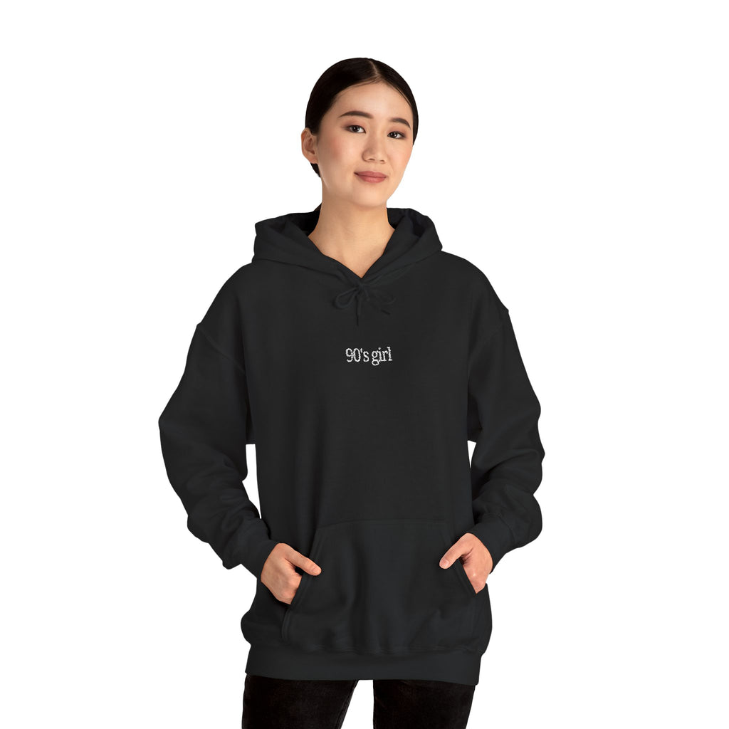 90’s Girl Embroidered Hoodie – Minimalist Vintage Sweatshirt, Retro Aesthetic Women’s Pullover