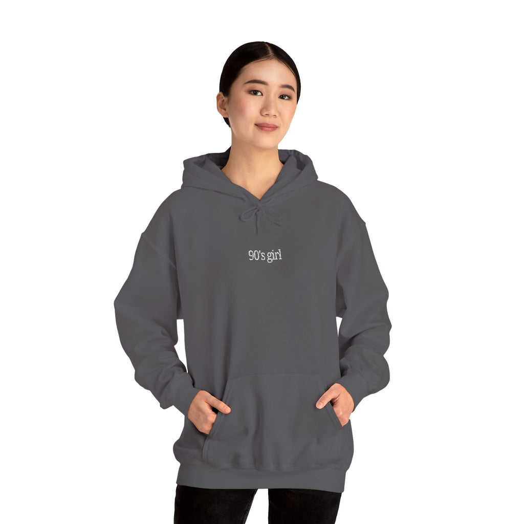 90’s Girl Embroidered Hoodie – Minimalist Vintage Sweatshirt, Retro Aesthetic Women’s Pullover