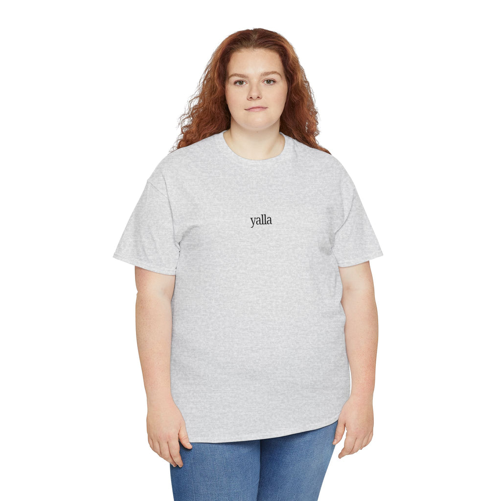 Yalla Minimalist Tee — Small Script Graphic Cotton T-Shirt