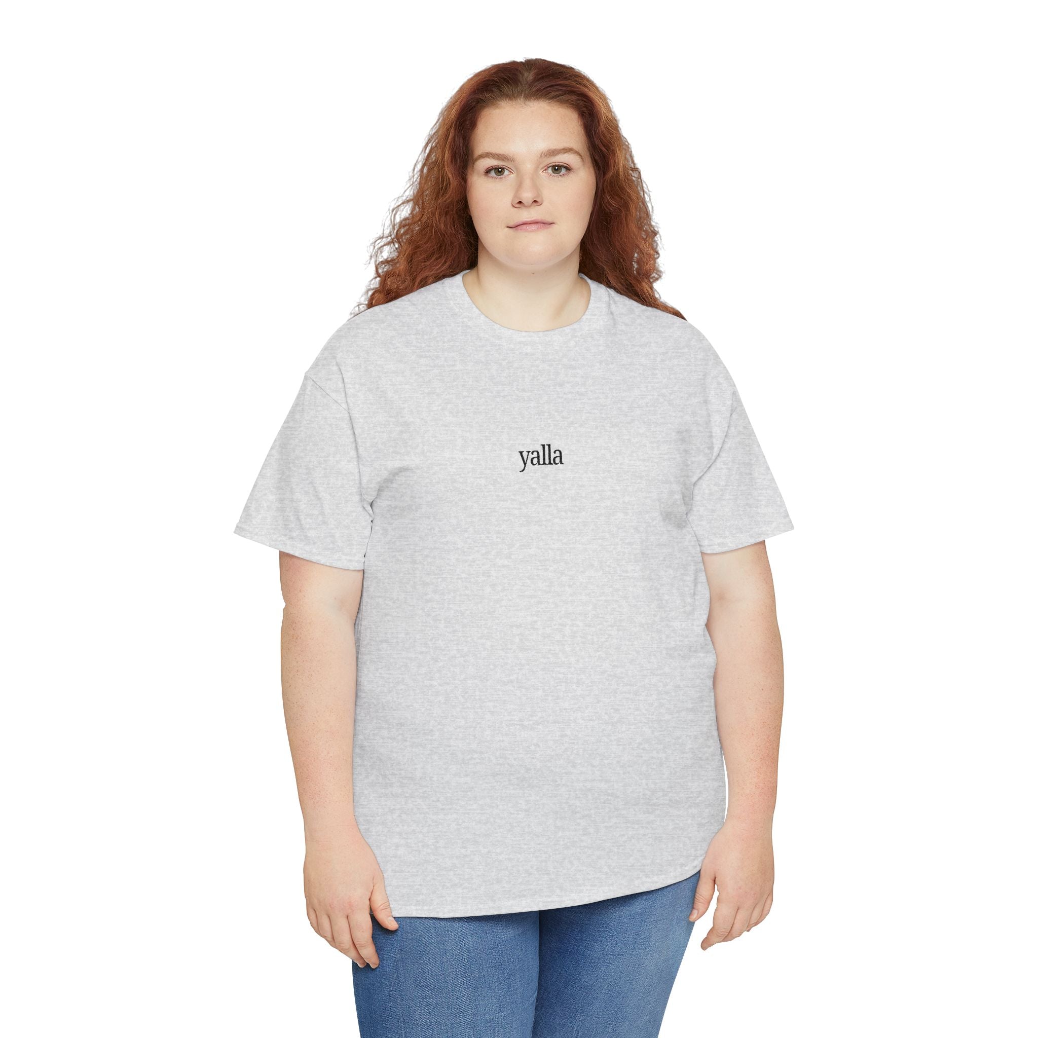 Yalla Minimalist Tee — Small Script Graphic Cotton T-Shirt