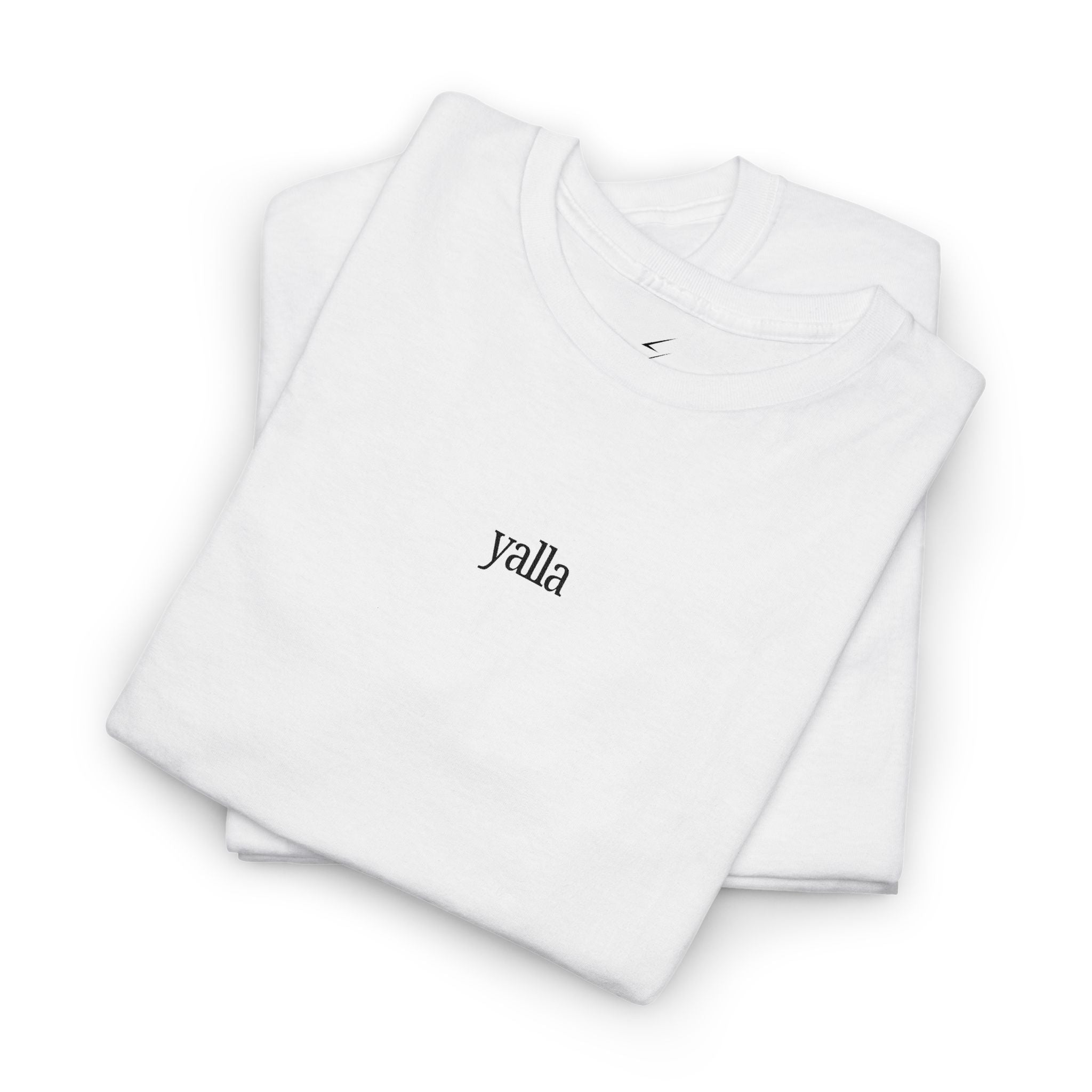 Yalla Minimalist Tee — Small Script Graphic Cotton T-Shirt
