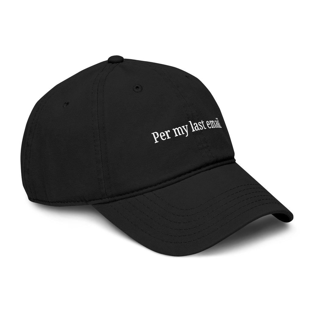 Per my last email |  embroidered baseball cap | minimalist script, washed cotton