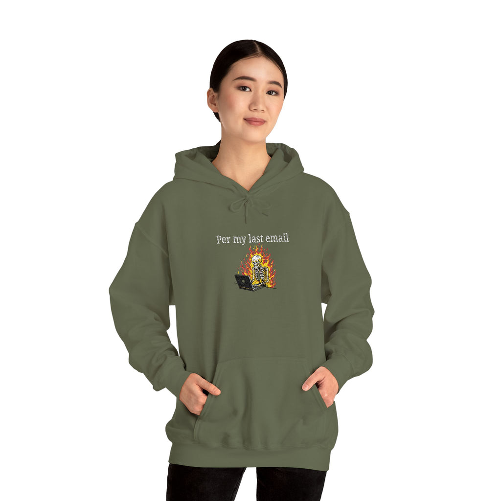 Per My Last Email Hoodie – Funny Office Humor Sweatshirt, Sarcastic Work Graphic Hoodie