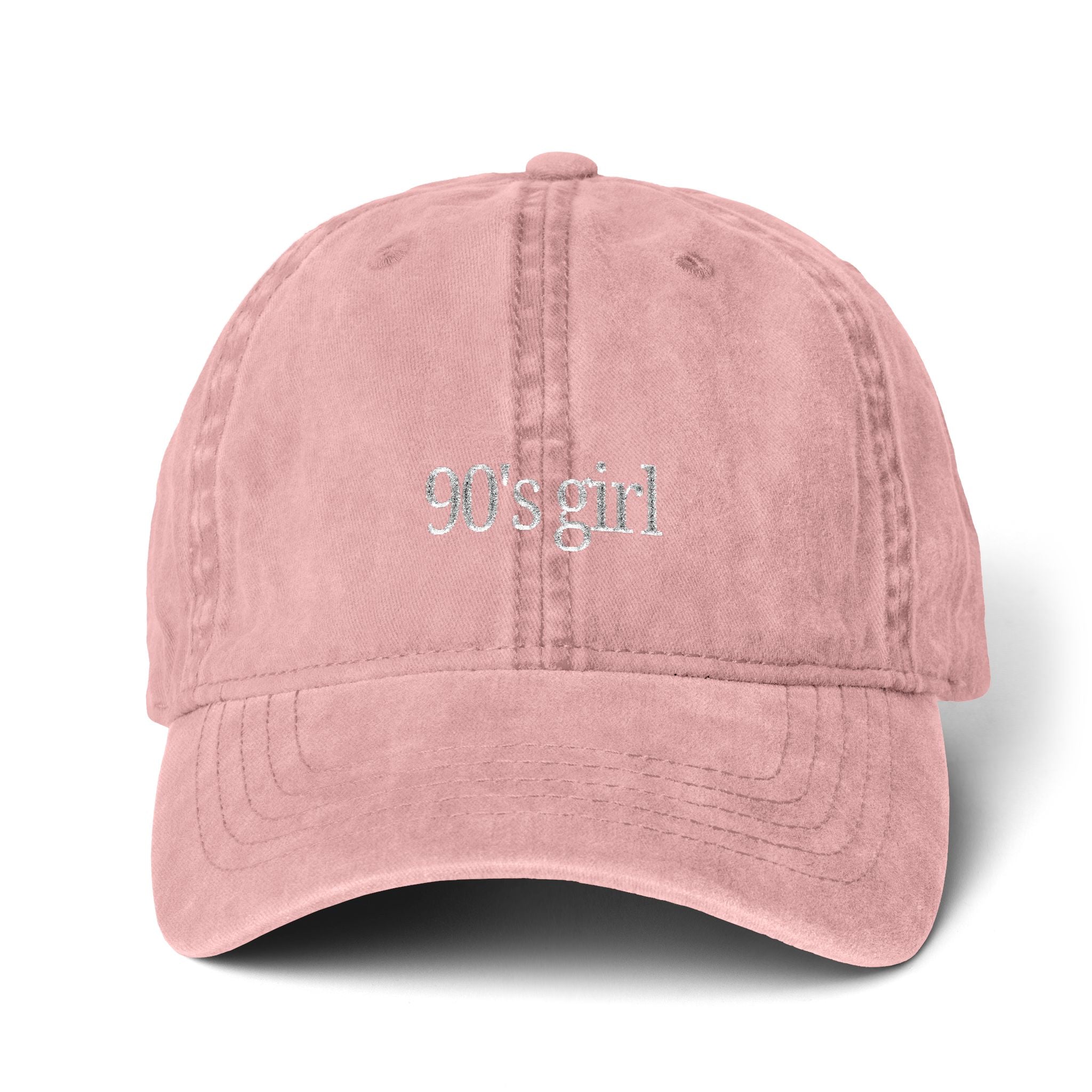90’s Girl Embroidered Cap – Vintage Washed Dad Hat, Minimalist Retro Women’s Baseball Hat