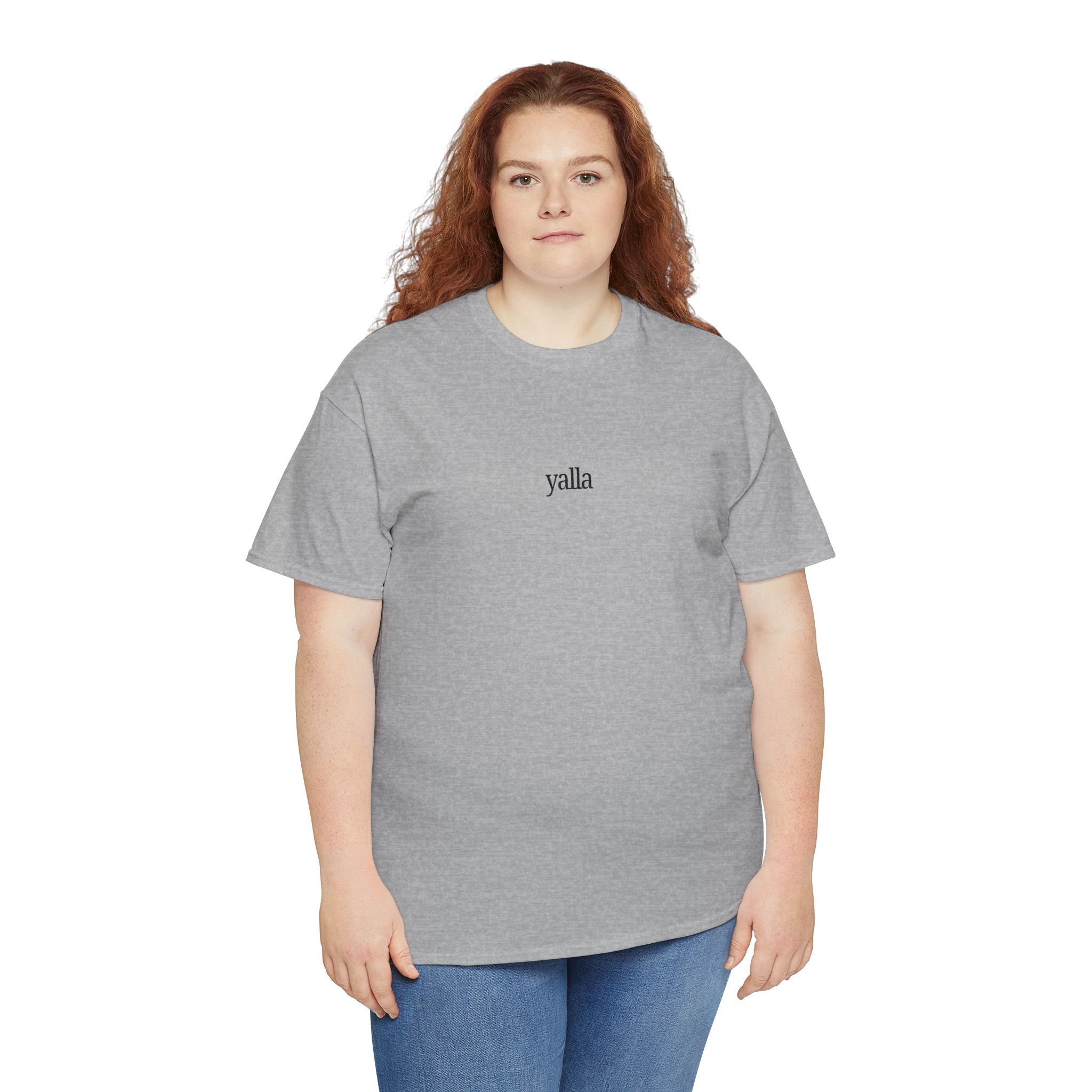 Yalla Minimalist Tee — Small Script Graphic Cotton T-Shirt