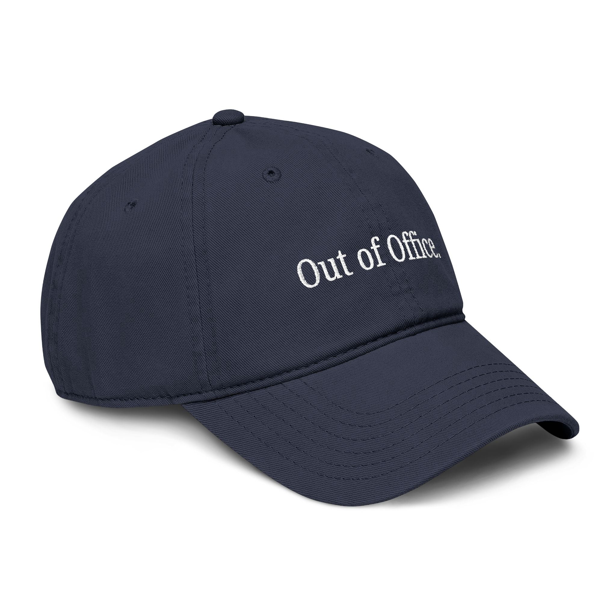 Out of Office |  embroidered baseball cap | minimalist script, washed cotton