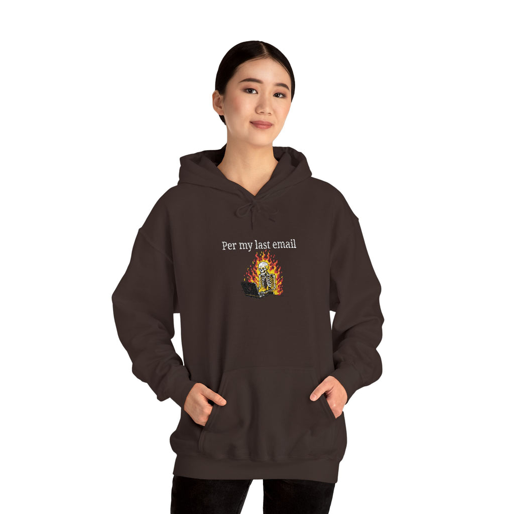 Per My Last Email Hoodie – Funny Office Humor Sweatshirt, Sarcastic Work Graphic Hoodie
