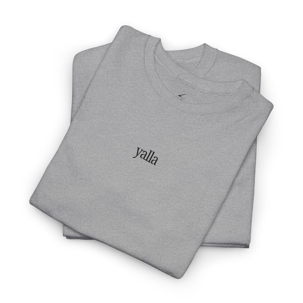 Yalla Minimalist Tee — Small Script Graphic Cotton T-Shirt