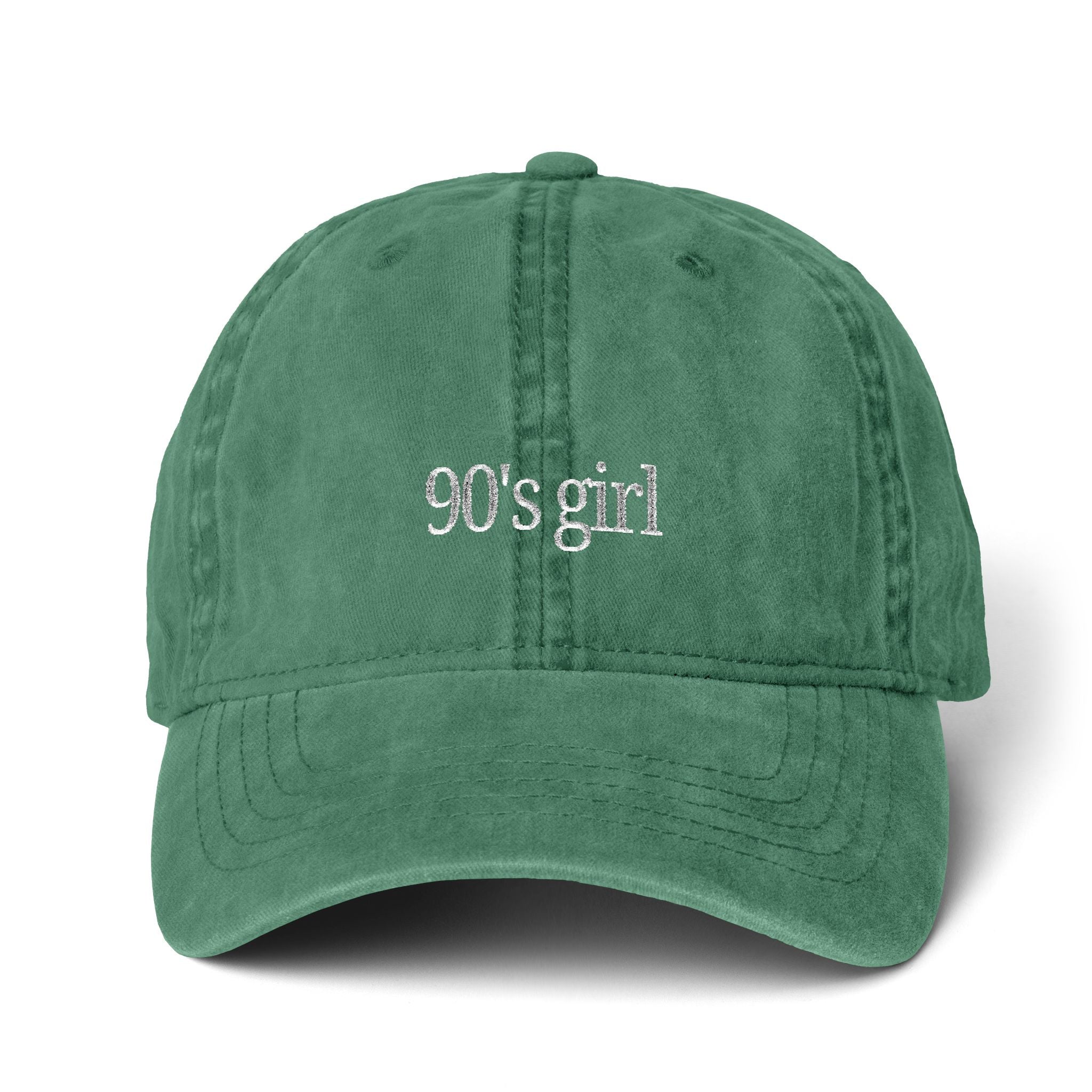 90’s Girl Embroidered Cap – Vintage Washed Dad Hat, Minimalist Retro Women’s Baseball Hat
