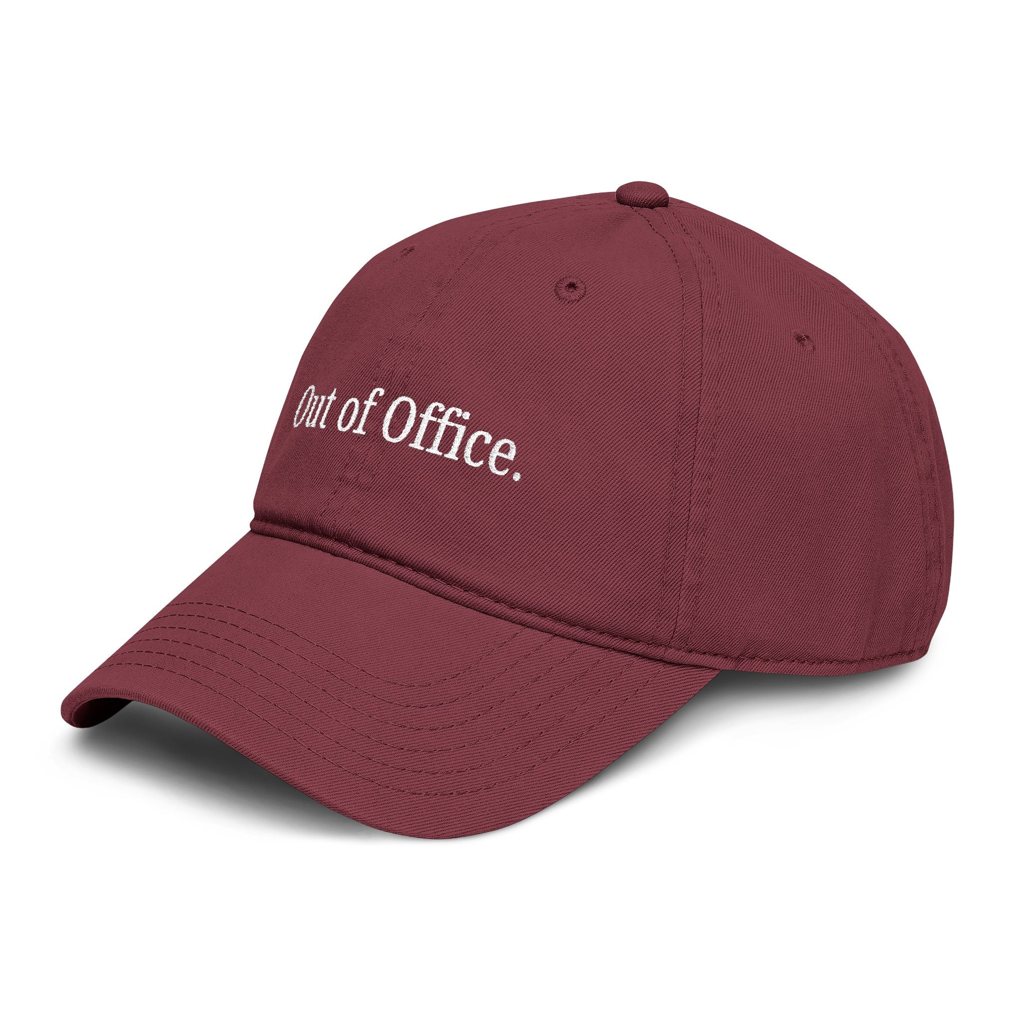 Out of Office |  embroidered baseball cap | minimalist script, washed cotton
