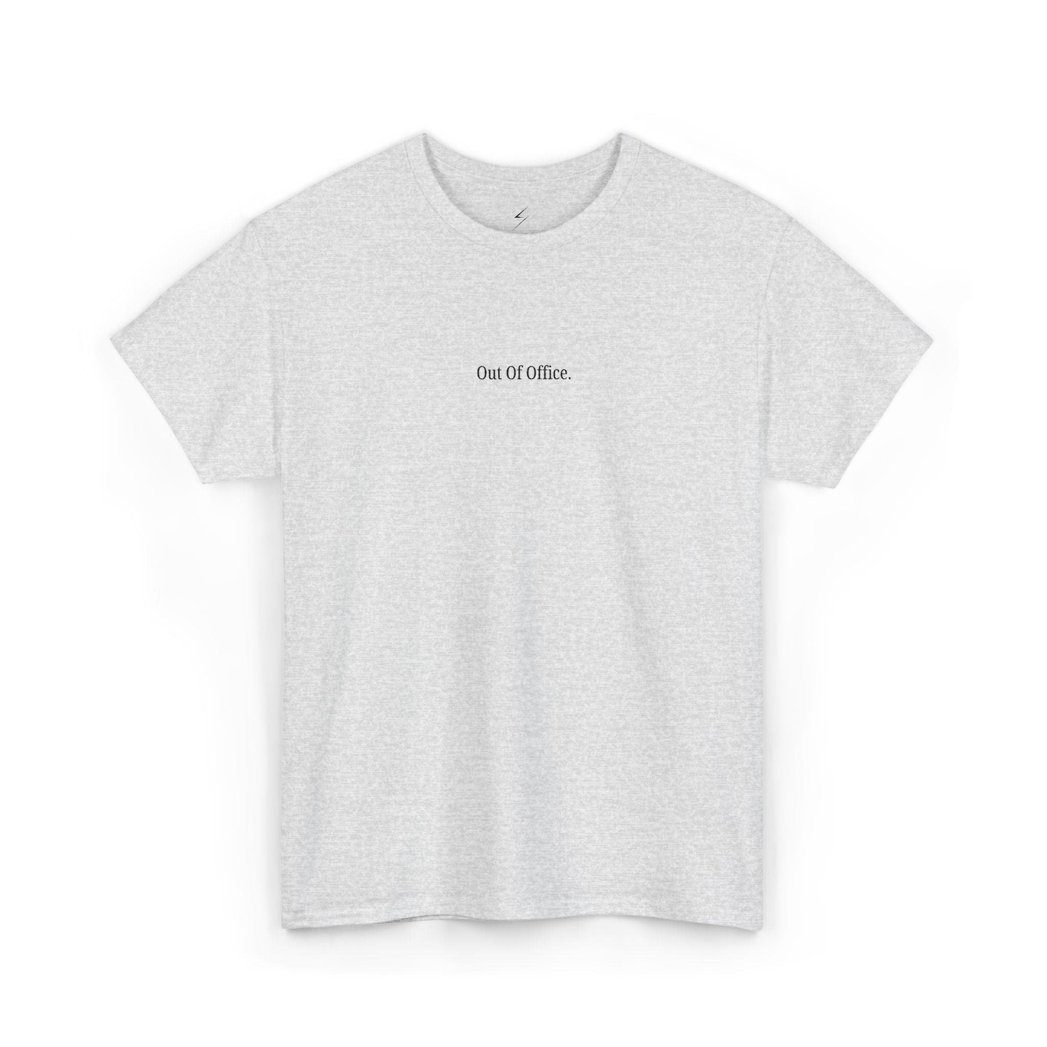 Minimalist "Out of Office" Cotton Tee — Casual Vacation & Work-Break Shirt