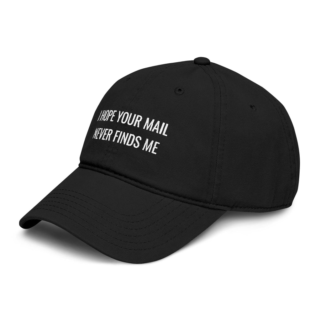 I hope Your mail Never Finds Me |  embroidered baseball cap | minimalist script, washed cotton