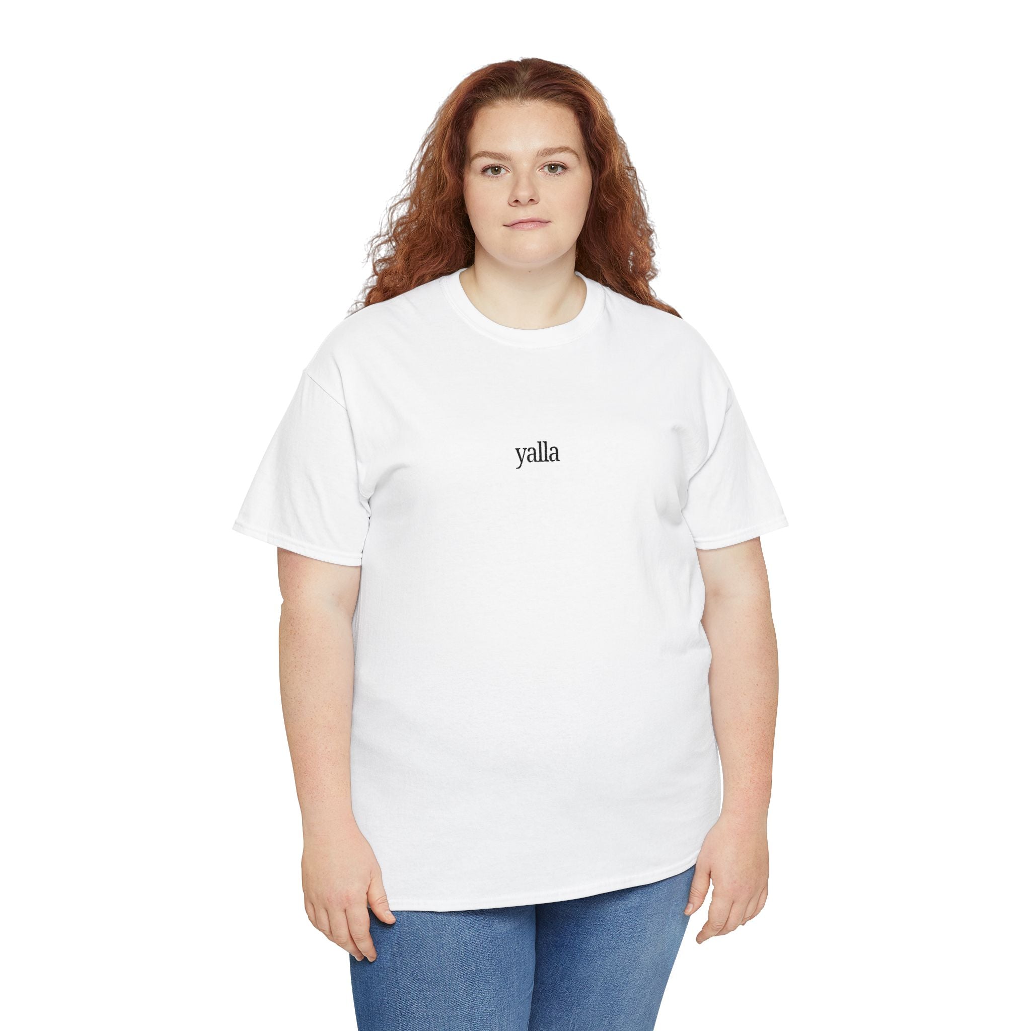 Yalla Minimalist Tee — Small Script Graphic Cotton T-Shirt