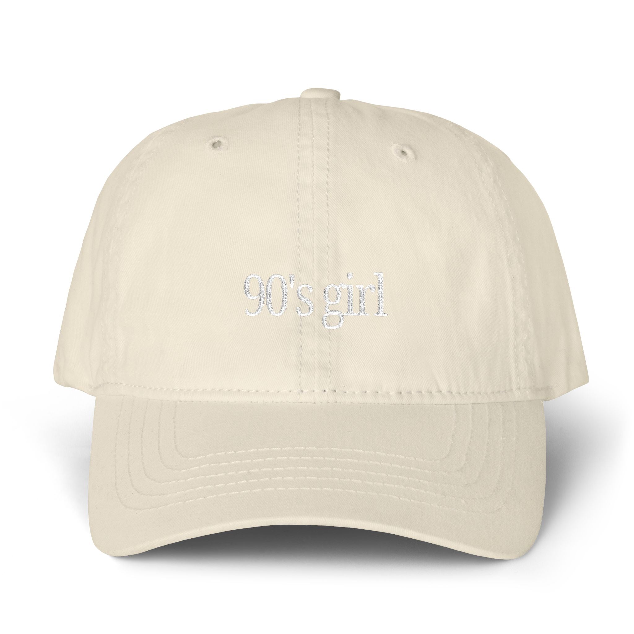 90’s Girl Embroidered Cap – Vintage Washed Dad Hat, Minimalist Retro Women’s Baseball Hat
