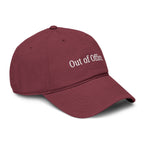 Out of Office |  embroidered baseball cap | minimalist script, washed cotton