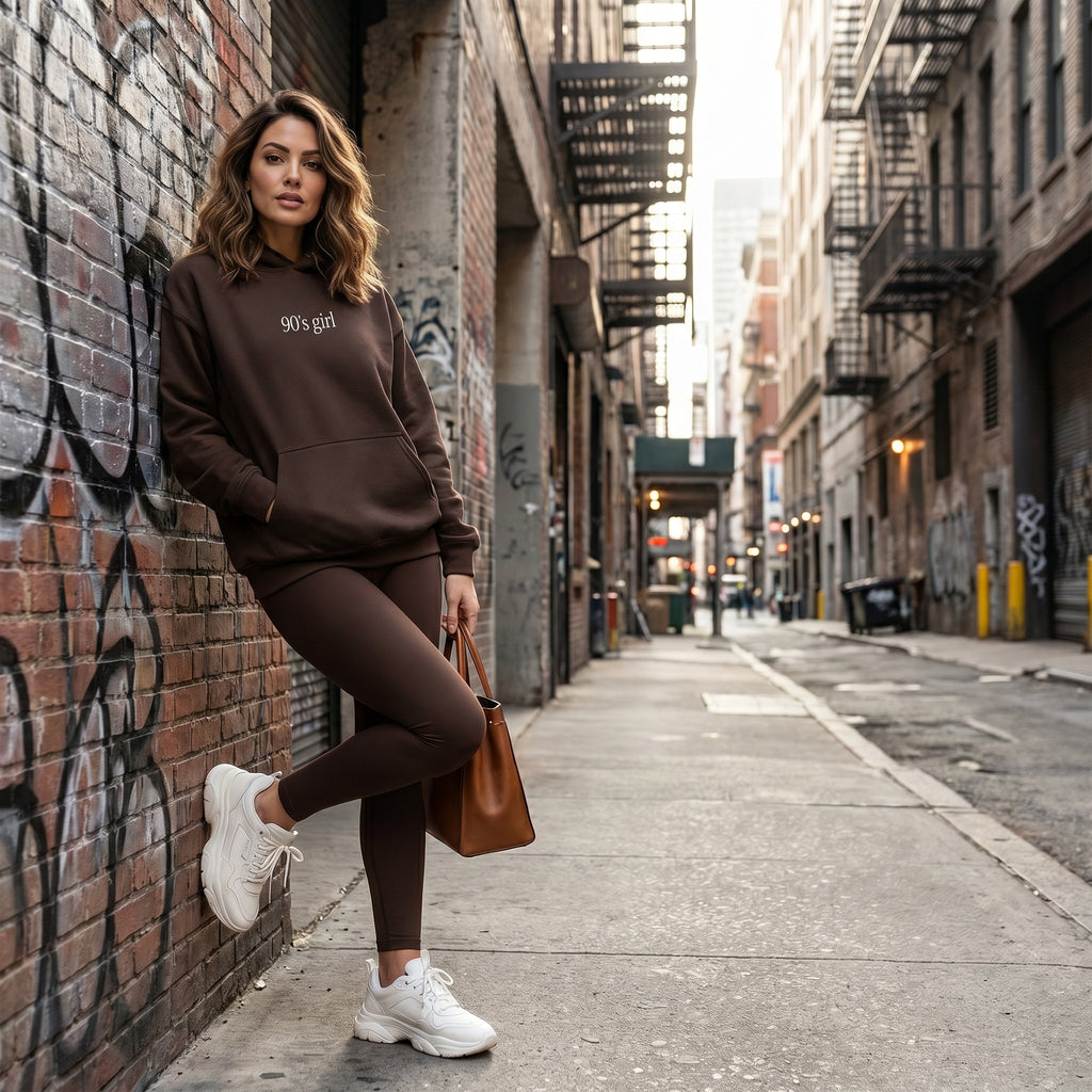 90’s Girl Embroidered Hoodie – Minimalist Vintage Sweatshirt, Retro Aesthetic Women’s Pullover