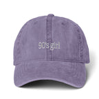 90’s Girl Embroidered Cap – Vintage Washed Dad Hat, Minimalist Retro Women’s Baseball Hat