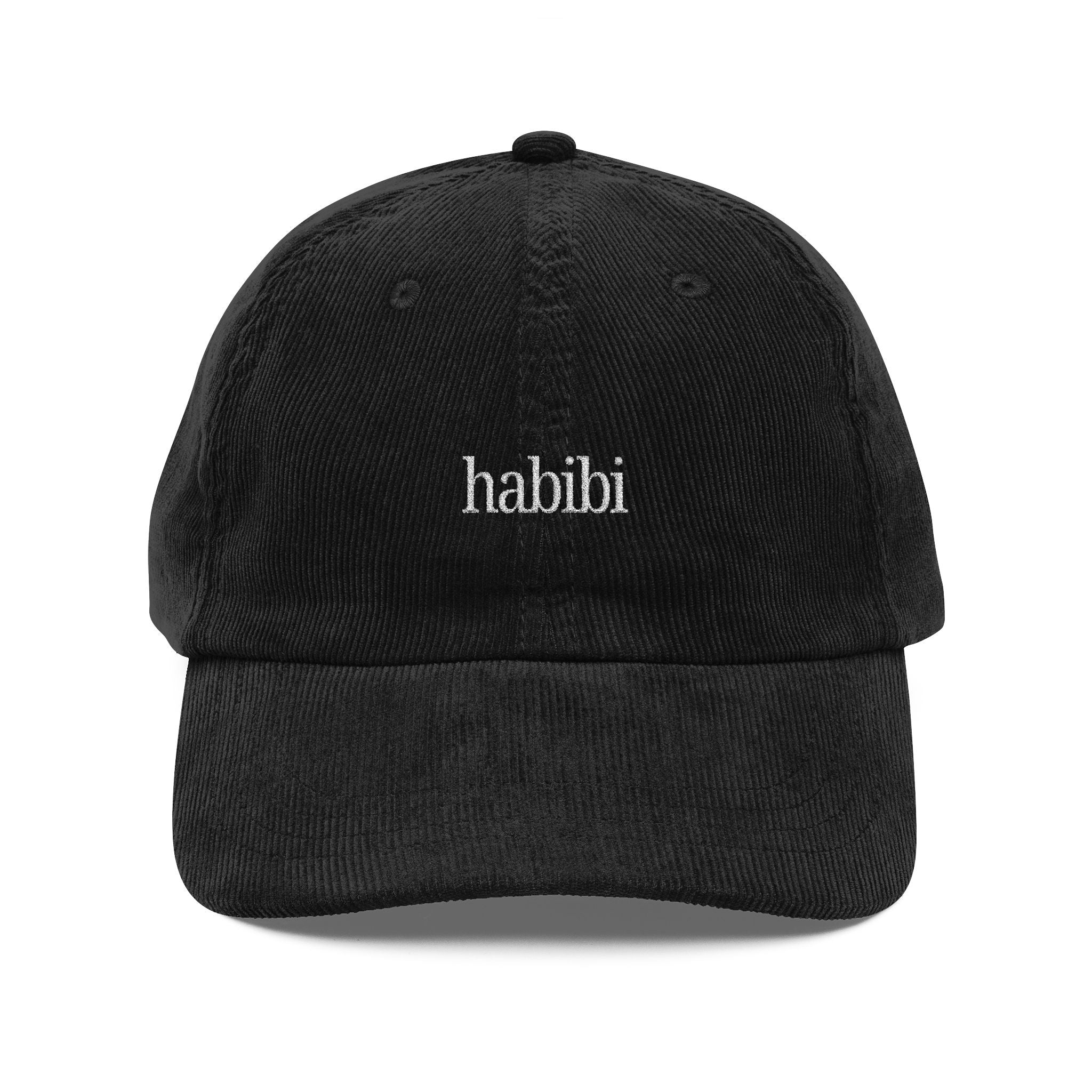 Habibi Embroidered Corduroy Cap — Vintage Rust Baseball Hat