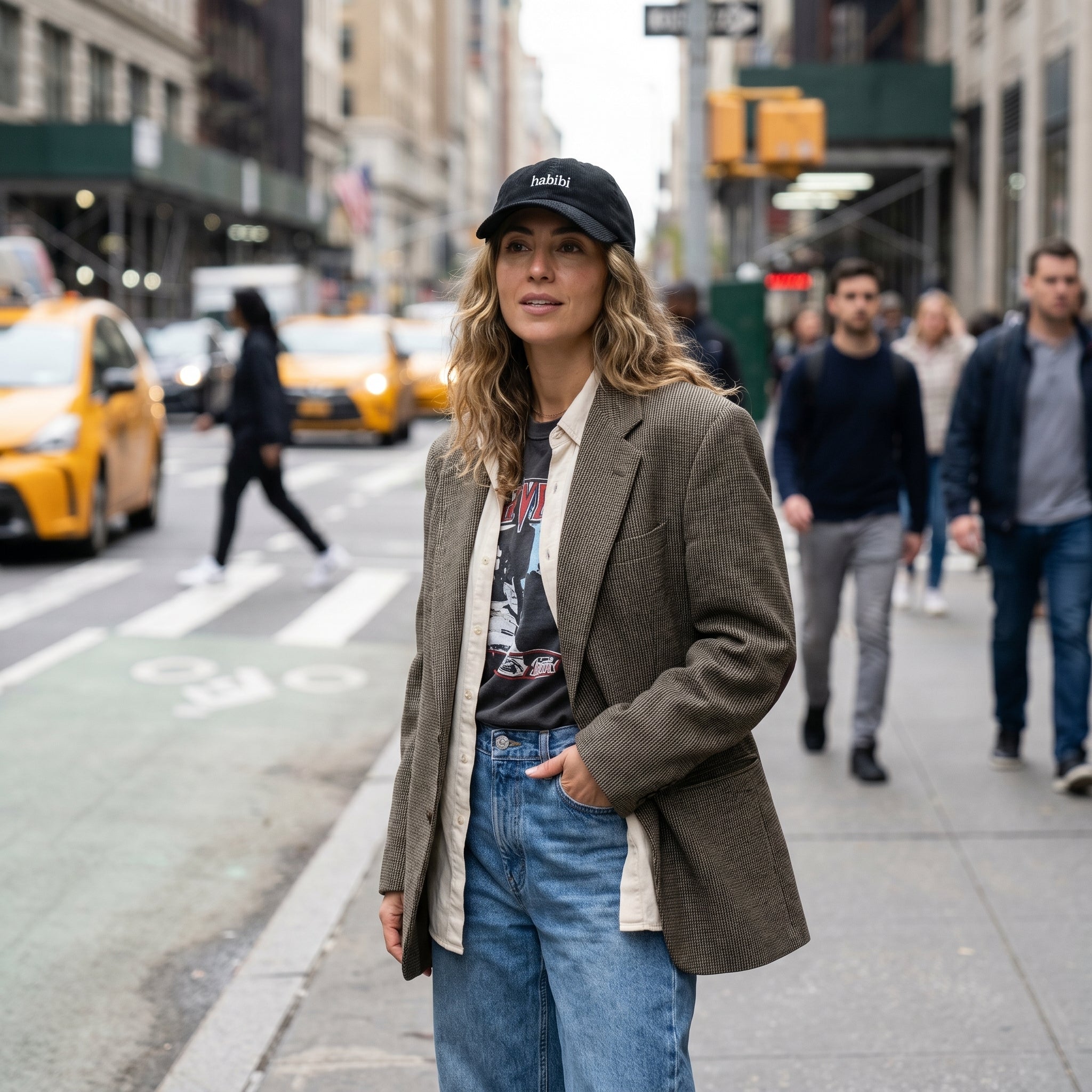 Habibi Embroidered Corduroy Cap — Vintage Rust Baseball Hat